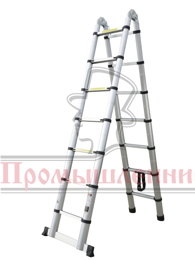 Лестница телескопическая двухсторонняя с шарниром Alumet DTLH 2,2+2,2 фото 1