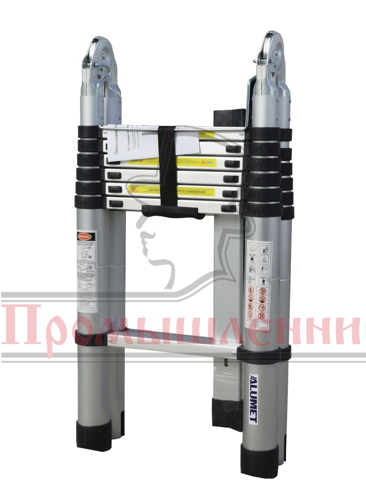Лестница телескопическая двухсторонняя с шарниром Alumet DTLH 2,2+2,2 фото 2