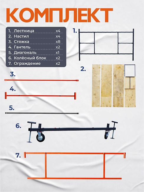 Вышка-тура TeaM ВСП 2.0х2.0, 2.8 м фото 4