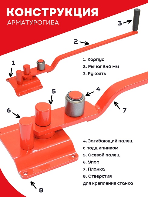 Ручной станок для гибки арматуры Afacan 10EB фото 7