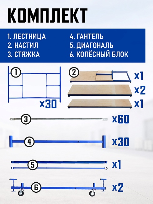 Вышка-тура Промышленник ВСП ПРОМ 2.0х2.0, 18.4 м фото 4