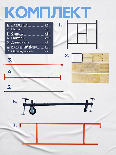 Вышка-тура TeaM ВСП 1.6х2.0, 19.6 м фото 4